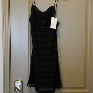 Black ruffle dress